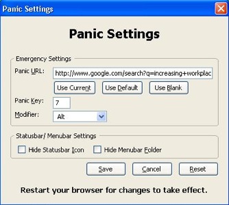 firefox pánik gomb