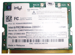 Mini PCI foglalatos hálózati kártya